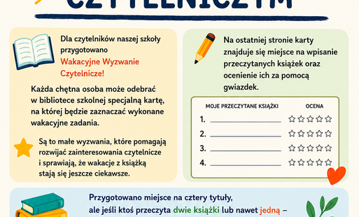 Zdjęcie do Wakacyjne Wyzwanie Czytelnicze